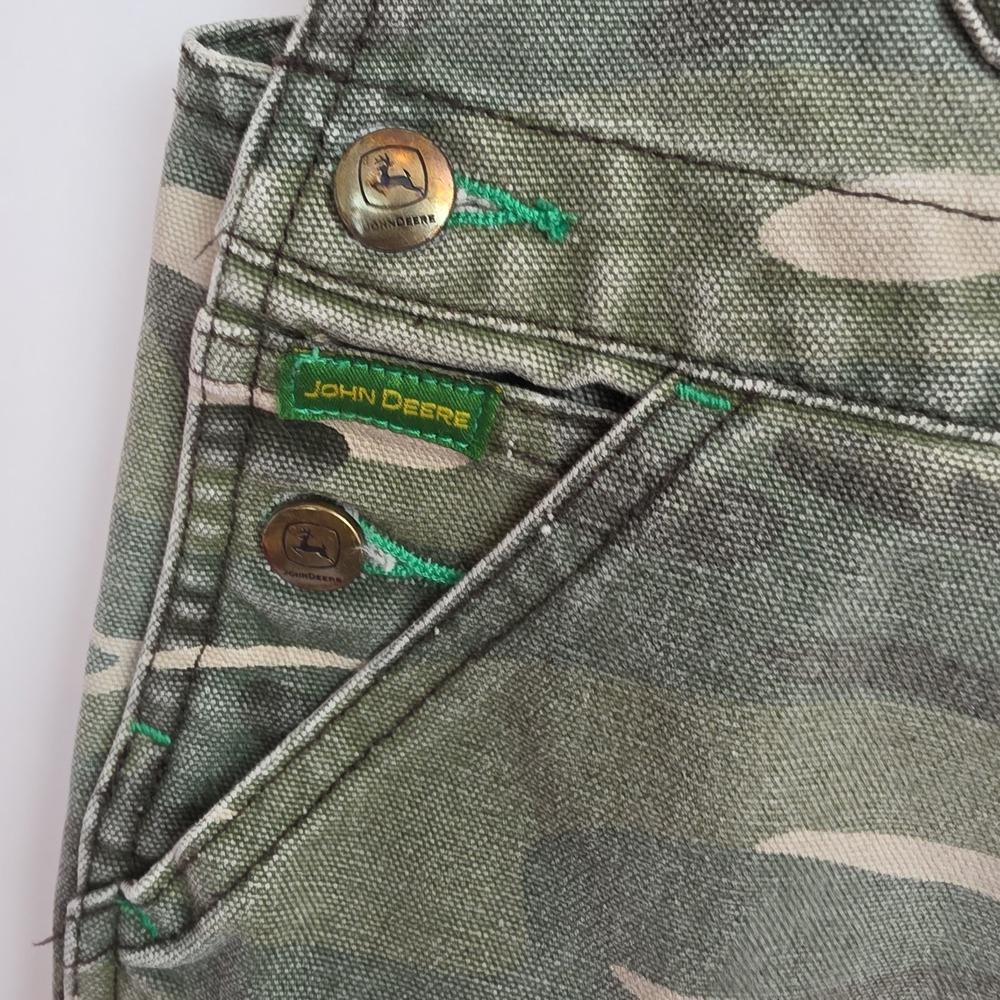 John Deere Overalls Boys' Size 5 Camo Pattern Straight Leg Reinforced Knees - Picture 4 of 10